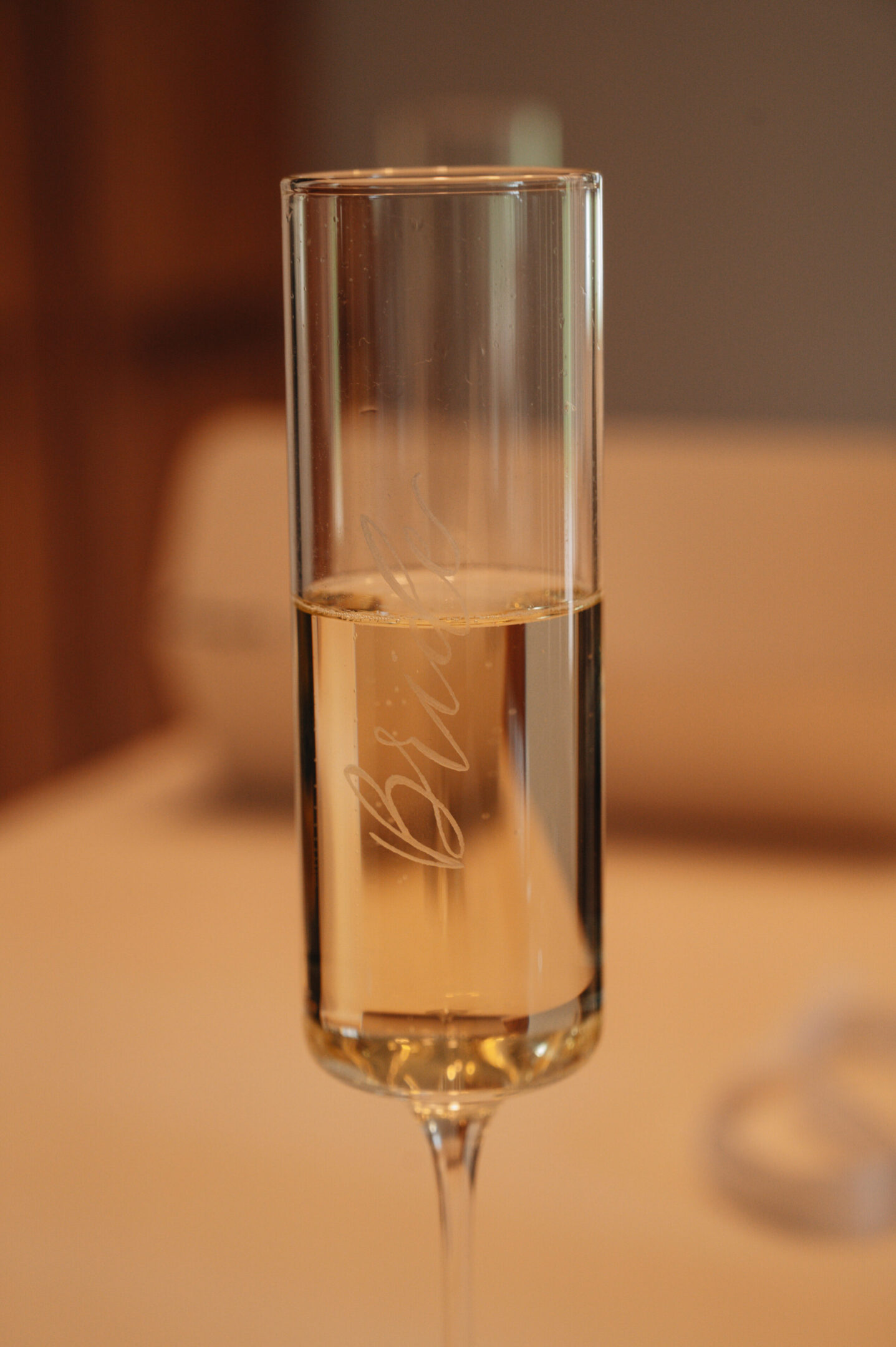 Close-up of a champagne glass